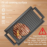 1 x RAW Customer Returns COVERCOOK Cast Iron Grill Pan - Grill Pan - Rectangular Grill Plate - 2 Handles - 43 x 23 cm - Grill Pan for Induction Hob Open Fire Oven Electric Hob Outdoor Grills - RRP €63.99