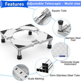 1 x RAW Customer Returns DEWEL washing machine base frame with 4 feet 8 tubes, bear load 500kg Adjustable washing machine base for refrigerator, dryer and freezer adjustable 54.5-67 cm, 13-17 cm  - RRP €44.87