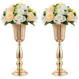 1 x RAW Customer Returns Gold Vase Wedding Centerpieces for Tables 2 Pieces Tall Trumpet Vases for Table Decoration 40cm Metal Table Top Flower Stand Wedding Reception Flower Vase for Birthday Ceremony Home Decoration - RRP €42.96