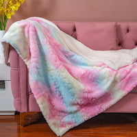 1 x Brand New AMYTIS LINGERIE cuddly blanket fluffy sofa throw blanket, warm Sherpa blanket fluffy blanket, thick blanket for sofa couch bed winter 130 x 150 cm  - RRP €21.62