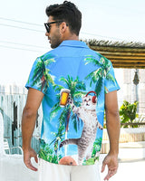 1 x RAW Customer Returns TUONROAD Hawaiian Shirt Men 3D Beach Casual Hawaii Shirt Short Sleeve Aloha Hawaiian Shirt Button Beach Shirt L - RRP €25.99