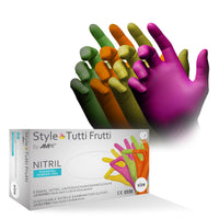 1 x RAW Customer Returns AMPri nitrile gloves, colorful, color mix, 96 pieces box, size S, powder-free, style tutti frutti by Med-Comfort Nitrile disposable gloves, disposable gloves in sizes XS, S, M, L, XL - RRP €8.38