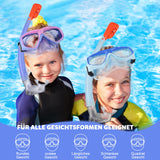 1 x RAW Customer Returns KUYOU diving goggles children with snorkel snorkeling set swimming goggles snorkeling mask 7-13 years, dry top system, panoramic view - RRP €19.15