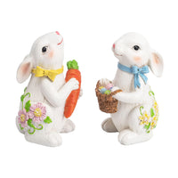 1 x Brand New VALERY MADELYN 2 pieces Easter bunnies for Easter decoration outside modern, decorative bunny with Easter eggs for garden decoration, Easter gifts for spring decoration table decoration, beige, 13 cm - RRP €15.6