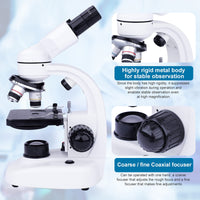 1 x RAW Customer Returns Binocular microscope for children and adults - Junior microscope set 40x-1000x - LED lighting for transmitted and incident light - including a comprehensive accessory package and a sturdy hard case - RRP €149.99