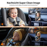 1 x RAW Customer Returns Ashfly 360 Baby Car Mirror - Rear Seat Mirror for Baby 1080P Baby Car Mirror Camera - Baby Car Back Seat Monitor with 150 Wide Angle, Night Vision, Universal Baby Car Mirror for iPhone - RRP €37.8