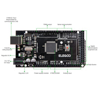 1 x RAW Customer Returns ELEGOO Mega 2560 R3 Board Card Compatible with Arduino IDE with Microcontroller Based on Mega with USB Cable Black Version Mega Kit - RRP €23.32