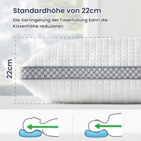 1 x RAW Customer Returns BedStory pillow 80x80, adjustable fiber filling hotel pillow with zipper, set of 2 made of 1500g x 2 microfiber, washable neck pillow for allergy sufferers, side sleepers and back sleepers - RRP €61.7