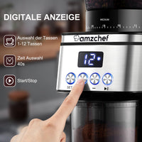 1 x RAW Customer Returns AMZCHEF Electric Coffee Grinder 160W 30 Coarse to Fine Grind Settings 1-12 Cups or Up to 40 Seconds Strawberry Coffee Grinder 300g capacity LCD Screen and Digital Timer - RRP €105.24