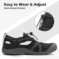 1 x RAW Customer Returns SAGUARO Closed Sports Sandals for Women Summer Breathable Trekking Sandals Non-Slip Outdoor Sports Beach Shoes Black 39 EU - RRP €42.99