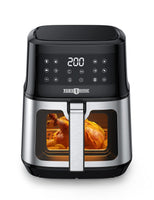 1 x RAW Customer Returns 5L Air Fryer, 1200W Air Fryer with Viewing Window, Touch Screen, Energy-Saving Hot Air Fryer Without Noise with 8 Programs, Non-Stick - RRP €98.35