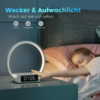 1 x RAW Customer Returns WILIT LED bedside lamp with charging function 10W, light alarm clock table lamp touch dimmable with 3 brightness levels, warm night light with 10W wireless charger for bedroom, gray - RRP €42.29