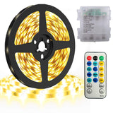 1 x RAW Customer Returns DreiWasser LED light strip, 3m 180 led strip battery operated IR remote control 8 modes 4 timers 2H 4H 6H 8H brightness frequency adjustable - RRP €13.1