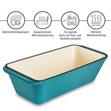 1 x RAW Customer Returns WEES-CK enamelled cast iron bread baking pan - ideal as a loaf pan for baking bread, cake pan, casserole dish and roaster, suitable for all types of stoves and dishwasher safe turquoise  - RRP €43.99