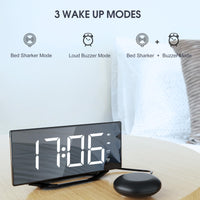 1 x RAW Customer Returns Loud Alarm Clock for Heavy Sleepers, Dual Digital with Vibration, 8.7 Inch LED Alarm Clock for Kids, Teens - RRP €25.2