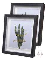 1 x RAW Customer Returns Houstimi 3D picture frame for filling, picture frame wood, 13 x 18 cm, 2 pack, black photo frame made of solid wood and real glass for objects up to 1.5 cm - RRP €18.34