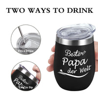 1 x RAW Customer Returns Livole Dad Gift Father s Day, Best Dad in the World, Christmas Gifts for Dad, Father, Fathers, Husband, Dad Mug Birthday Gift, Stainless Steel Wine Tumbler, 12oz 350ml Double Walled Wine Glass - RRP €15.12