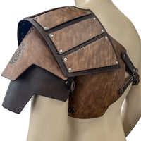 1 x RAW Customer Returns HiiFeuer Viking Faux Leather Single Shoulder Guard, Retro Medieval Knight Shoulder Protector for LARP Cosplay Brown  - RRP €81.58