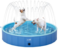 1 x RAW Customer Returns Pecute Dog Pool Swimming Pool with Sprinkler 200 30 cm , Stable Foldable Dog Pool, Anti-Slip Bathtub for Pets, Ideal for Garden, Backyard, Outdoor, Travel - RRP €70.81