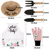 1 x RAW Customer Returns Plant Lady Garden Tool Kit with Planting Tools Straw Hat Flower Apron Glove Women Birthday Gift Basket for Her Mother Aunt Grandmother Spring Garden Lawn Digging Horticulture Set 6 - RRP €35.28