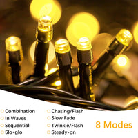 1 x RAW Customer Returns MOLVCE LED fairy lights outside and inside warm white Christmas lighting fairy lights with 8 light modes timer memory function, waterproof for Christmas tree, party, wedding, balcony, 10m, 100LEDs - RRP €17.14