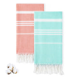 2 x RAW Customer Returns Hodofice 2Set Beach Towel Large 90x200 Cotton Sand-free Sauna Towel Beach Towels Hammam Towel XXL Beach Towel Bath Towel Sauna Towel Thin Beach Towels Light Bath Towel Beach Ladies Gift - RRP €46.36