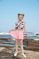 1 x RAW Customer Returns GRACE KARIN Girls Tankini Mermaid Hawaiian Beach Swimwear Pink Palm 7 Years - RRP €25.99