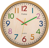 1 x RAW Customer Returns Foxtop Children s Wall Clock Without Ticking Sounds Modern Silent Children s Clock Colorful Clock for Boys Girls Children s Room Bedroom Kitchen Living Room School 30 cm - RRP €19.72