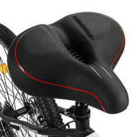 1 x RAW Customer Returns TONBUX Oversized Bicycle Saddle, Bicycle Saddle with Wide Padding Waterproof Breathable Comfortable Soft for Women Men Red - RRP €27.22