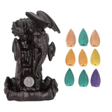 1 x RAW Customer Returns Ceramic Incense Fountain, Backflow Waterfall Dragon Incense Holder Aromatherapy Ornament Home Decor with 9 Backflow Incenses 2 with LED  - RRP €20.68