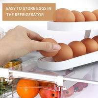 1 x RAW Customer Returns 2 Tier Plastic Egg Dispenser Container, Egg Rack Carton, Egg Storage Carton, Egg Rack for Refrigerator 14 Eggs, White  - RRP €22.8