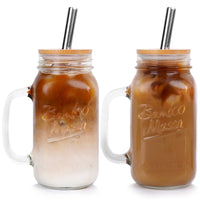 1 x RAW Customer Returns ANOTION Mason Jar with Lid and Straw, 24oz - RRP €22.57