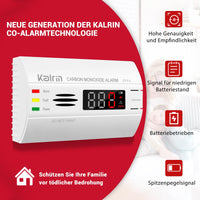 1 x RAW Customer Returns Kalrin CO detector carbon monoxide detector with accurate sensor for 10-year lifespan LED display carbon monoxide warning detector test button battery operation complies with EN 50291 standards - RRP €26.54