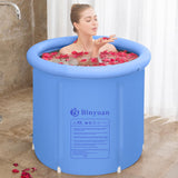 1 x RAW Customer Returns Inflatable Foldable Bathtub Adults, 75x75cm Foldable Ice Bath Ice Barrel Bathtub for Hydrotherapy Spa Time Alkaline Bath Salt Bath Ice Bath Adults - RRP €77.96