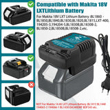 1 x RAW Customer Returns Charger Replacement for Makita DC18RC,18V 2A Replacement Charger for Makita 18V Lithium-Ion Battery BL1860B BL1860 BL1850 BL1840,Black - RRP €21.17