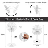 1 x RAW Customer Returns 4UMOR pedestal fan quiet 24W 20dB DC motor 9 speeds oscillation 90 adjustable fan with remote control 9H timer 41cm diameter fan quiet 80 energy saving - RRP €109.99