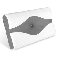 1 x RAW Customer Returns LITSPOT Memory Foam Pillow Neck Pillow Ergonomic Pillow, Height Adjustable Memory Foam Pillow Orthopedic, 60 40 10 12cm, Gray - RRP €32.71