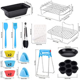 1 x RAW Customer Returns 18PCS Accessories Hot Air Fryer for Ninja Foodi AF300EU AF400EU, 2024 New Dual Zone Hot Air Fryer Accessories, Airfryer Accessories Including Baking Pan, Silicone Mold, Liner, Racks - RRP €31.75