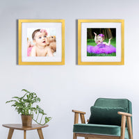 3 x Brand New BEYAHELA picture frame 20x20 cm gold set of 4, wooden picture frame, with passepartout 12x12cm picture frame, HD glass MDF wooden frame, poster frame, for hanging standing, for photos, posters, puzzles - RRP €73.5