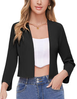 1 x RAW Customer Returns SIMIYA Blazer Women Elegant, Female Blazer Short Casual Blazer Slim Fit Business Jacket Blazer Sleeves with Slits Open Front No Buttons - RRP €35.99