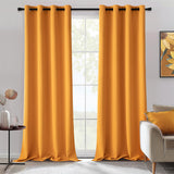 1 x RAW Customer Returns MIULEE Curtains Mustard Yellow Opaque with Eyelets, Beautiful Soft Blackout Curtains for Darkening Rooms, Set of 2 Curtains Darkening Bedroom Living Room Thermal Curtain Cold Protection 140X245 cm - RRP €45.99