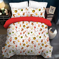 1 x Brand New XIAOBUDIAN Christmas Bedding, Bedding Set, Santa Claus Elk Pattern Bedding Set, Christmas Duvet Cover with Pillowcases Suitable for Boys and Girls. 135x200cm, Style A  - RRP €19.2