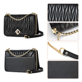 1 x RAW Customer Returns Travistar Women s Handbags with Gold Chain Shoulder Strap Small Shoulder Bag Women s Crossbody Bag Fashion Luxurious Quilt Bag Shoulder Bag Evening Bag City Bag PU Leather Black - RRP €31.25