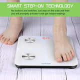 1 x RAW Customer Returns Body Fat Scale Digital Bathroom Scale Test Winner 2023 Scale Bluetooth with APP - Ultra-slim body scale with high-precision sensors and tempered glass for body fat BMI, weight, muscle mass, water - RRP €29.99