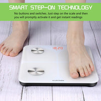 1 x RAW Customer Returns Body Fat Scale Digital Bathroom Scale Test Winner 2023 Scale Bluetooth with APP - Ultra-slim body scale with high-precision sensors and tempered glass for body fat BMI, weight, muscle mass, water - RRP €29.99