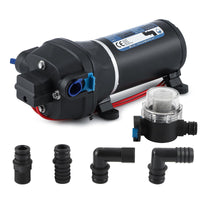 1 x RAW Customer Returns Mxmoonant 24V DC Automatic Water Pump, Pressure Pump, 40 Psi, 2.8 Bar, 130W, 17 Lpm min, Self-Priming, Overload Protection, Low Noise, for Caravan, Boat, Washing, Spraying, Garden - RRP €94.99