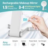 1 x RAW Customer Returns Travel Mirror with Lights, Makeup Vanity Mirror with 20x 1x Magnification Double Sided, 3-Color Lighting with Adjustable Brightness Rechargeable, Portable Hanging Tabletop - RRP €29.5