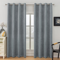 1 x RAW Customer Returns YSTELLAA Blackout Velvet Curtains for Interiors 2 Pieces, 140 300 CM, Modern Bedroom Curtains, Thermal Insulating Living Room Curtains with Rings, Elegant Sound Absorbing Opaque Curtains, Gray - RRP €50.35