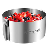 1 x RAW Customer Returns Marsred 8.5 cm adjustable cake ring with screws, thickened 304 stainless steel round baking pan, baking ring with scale, 16 - 30cm cake ring, sturdy baking frame for baking round  - RRP €18.78