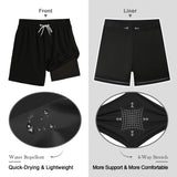 1 x RAW Customer Returns APTRO Men s Swim Shorts Swimming Shorts Board Shorts Short Quick-drying 2 in 1 Beach Shorts with Inner Pants Black MK199 XXL - RRP €25.99